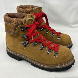 Vintage Kinney Colorado Mountaineering‎ Boots Size 8 Womens Tan Suede 70s Hiking